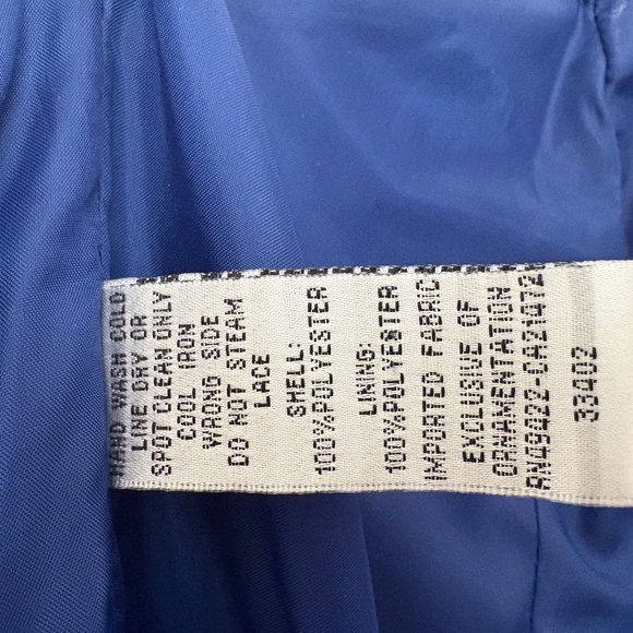 Jessica McClintock for Gunne Sax Blue Strapless Lace Bubble Dress Size 9 - Picture 5 of 7